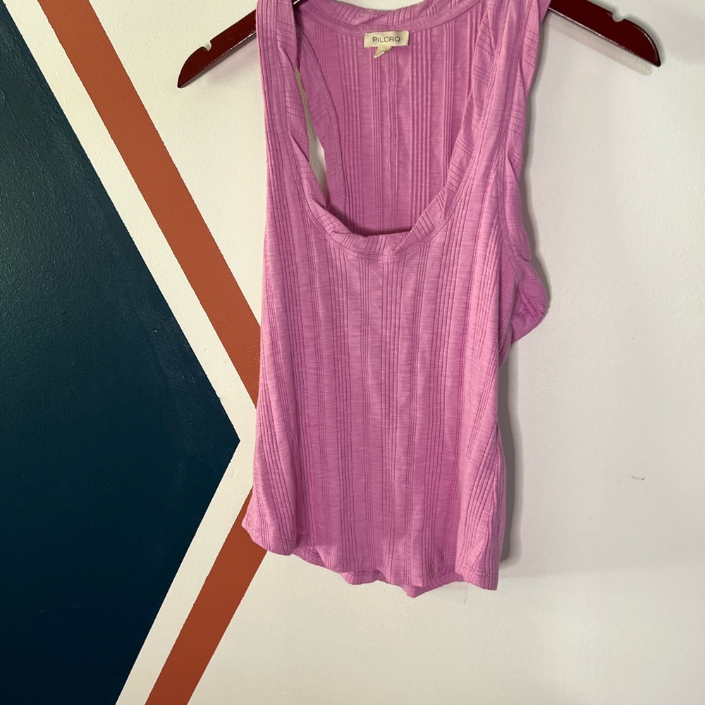 Pilcro Lavender Ribbed Scoop Neck Tank